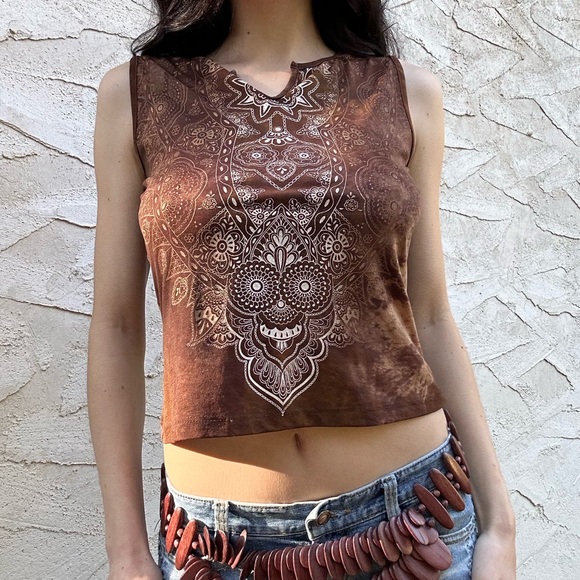 Brown boho tank - Picture 3 of 8